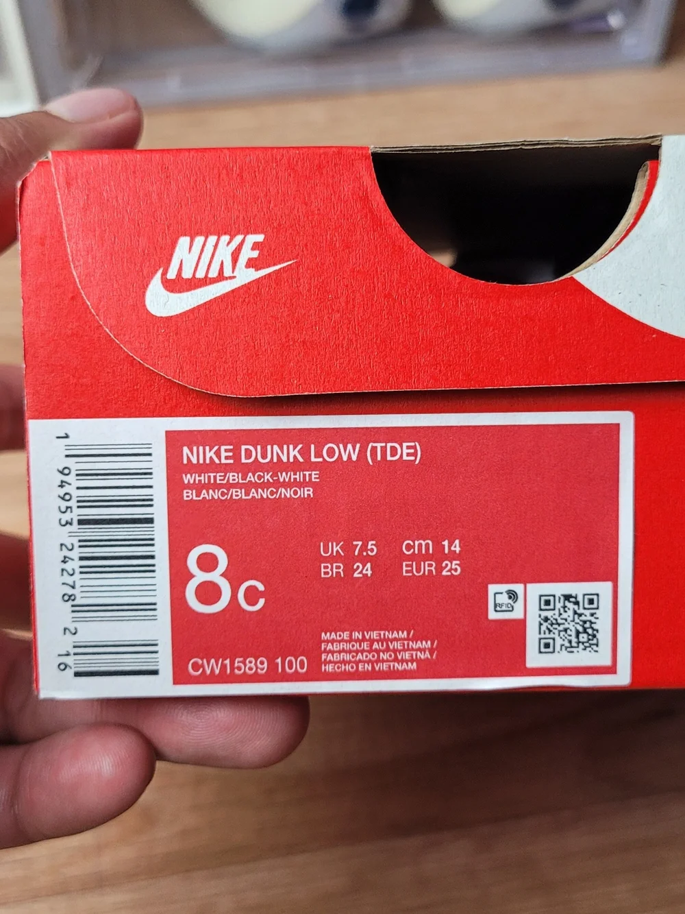 Nike Dunk Low Shoes Black White Panda Toddler Size 8C